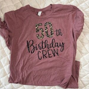 Pink 50th birthday crew set of four tshirts